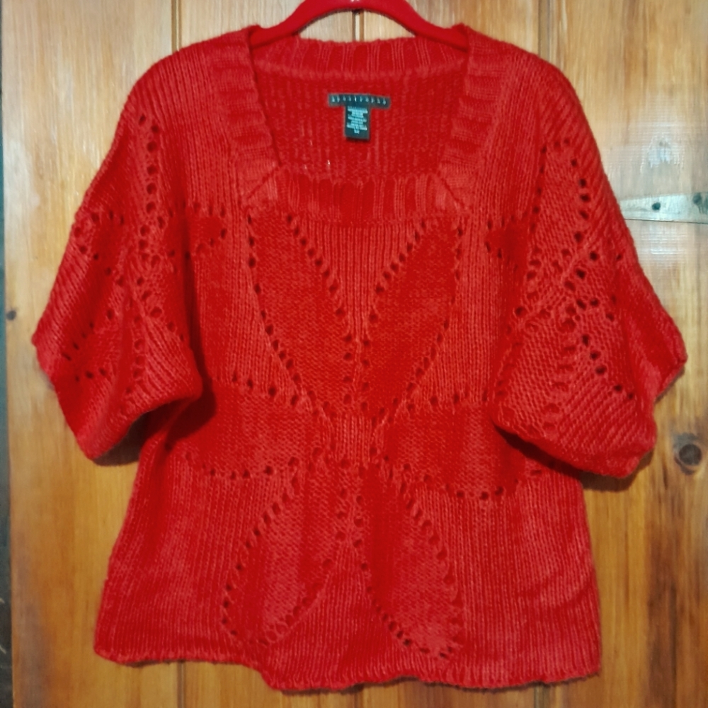 Candy Apple Red, Square Neck, Slouched Sweater